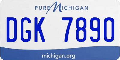 MI license plate DGK7890