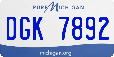 MI license plate DGK7892