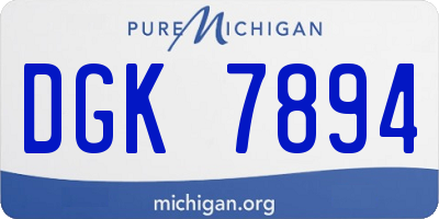 MI license plate DGK7894