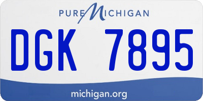 MI license plate DGK7895