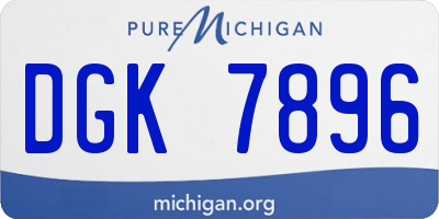 MI license plate DGK7896