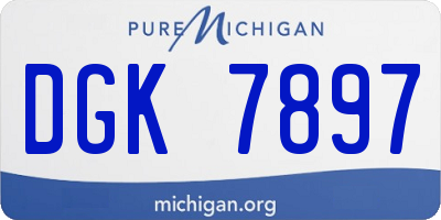 MI license plate DGK7897