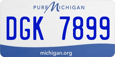 MI license plate DGK7899