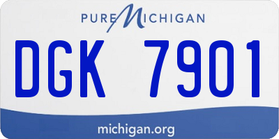 MI license plate DGK7901