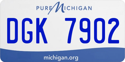MI license plate DGK7902