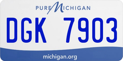 MI license plate DGK7903