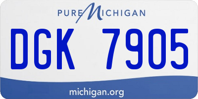 MI license plate DGK7905