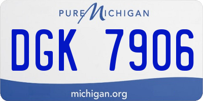 MI license plate DGK7906