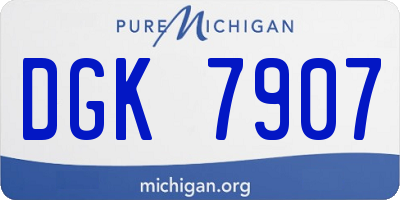 MI license plate DGK7907