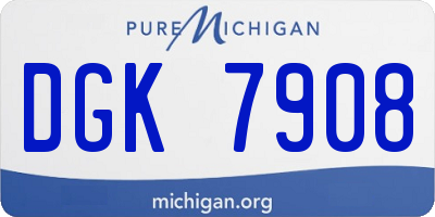 MI license plate DGK7908