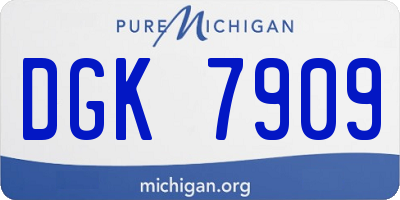 MI license plate DGK7909