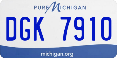 MI license plate DGK7910