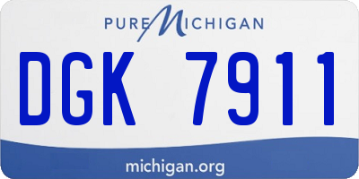 MI license plate DGK7911