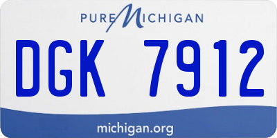 MI license plate DGK7912