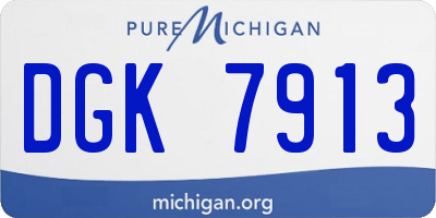 MI license plate DGK7913