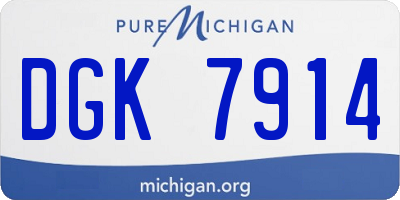 MI license plate DGK7914