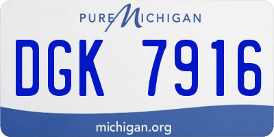 MI license plate DGK7916