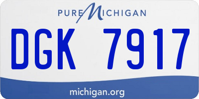 MI license plate DGK7917