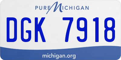 MI license plate DGK7918