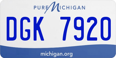 MI license plate DGK7920