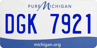 MI license plate DGK7921