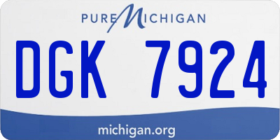 MI license plate DGK7924