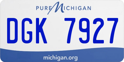 MI license plate DGK7927