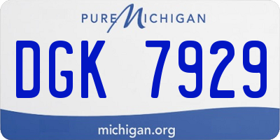 MI license plate DGK7929