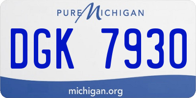 MI license plate DGK7930