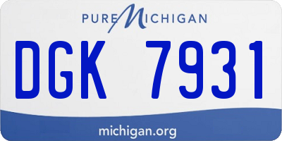 MI license plate DGK7931