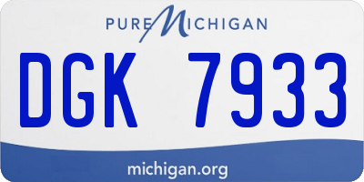 MI license plate DGK7933