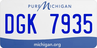 MI license plate DGK7935