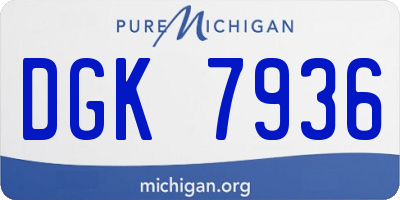 MI license plate DGK7936