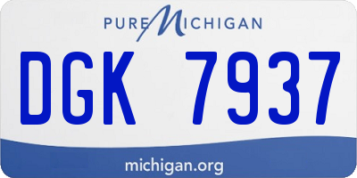 MI license plate DGK7937