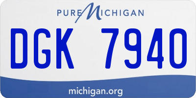 MI license plate DGK7940