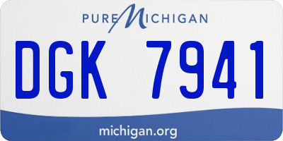 MI license plate DGK7941