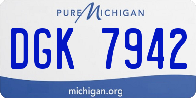 MI license plate DGK7942