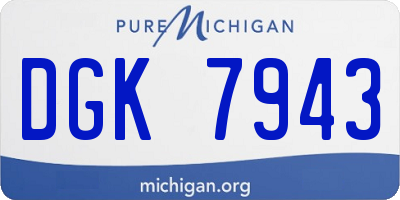 MI license plate DGK7943
