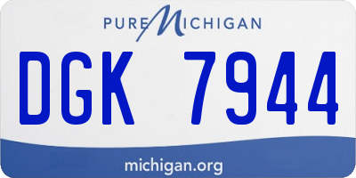 MI license plate DGK7944