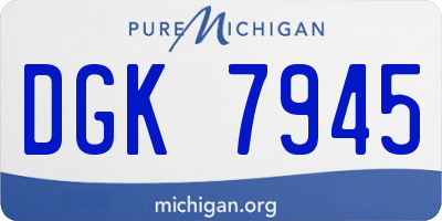 MI license plate DGK7945