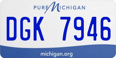 MI license plate DGK7946