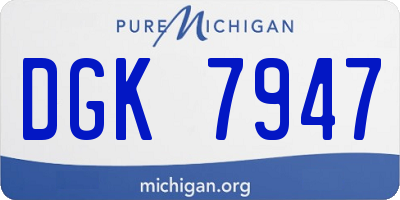 MI license plate DGK7947