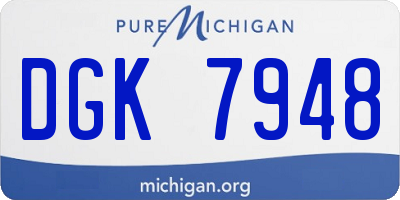 MI license plate DGK7948