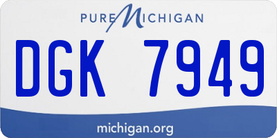 MI license plate DGK7949