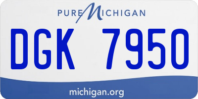 MI license plate DGK7950