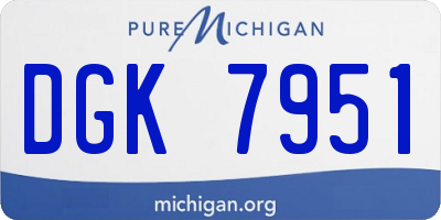 MI license plate DGK7951