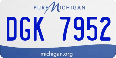 MI license plate DGK7952