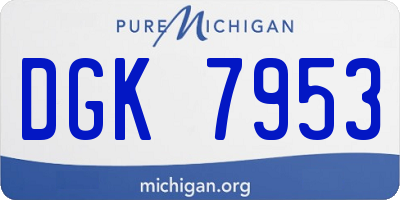 MI license plate DGK7953