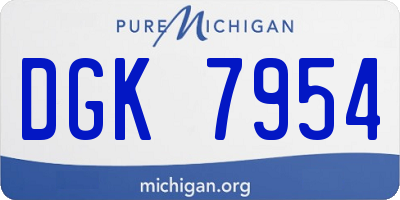 MI license plate DGK7954