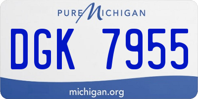 MI license plate DGK7955